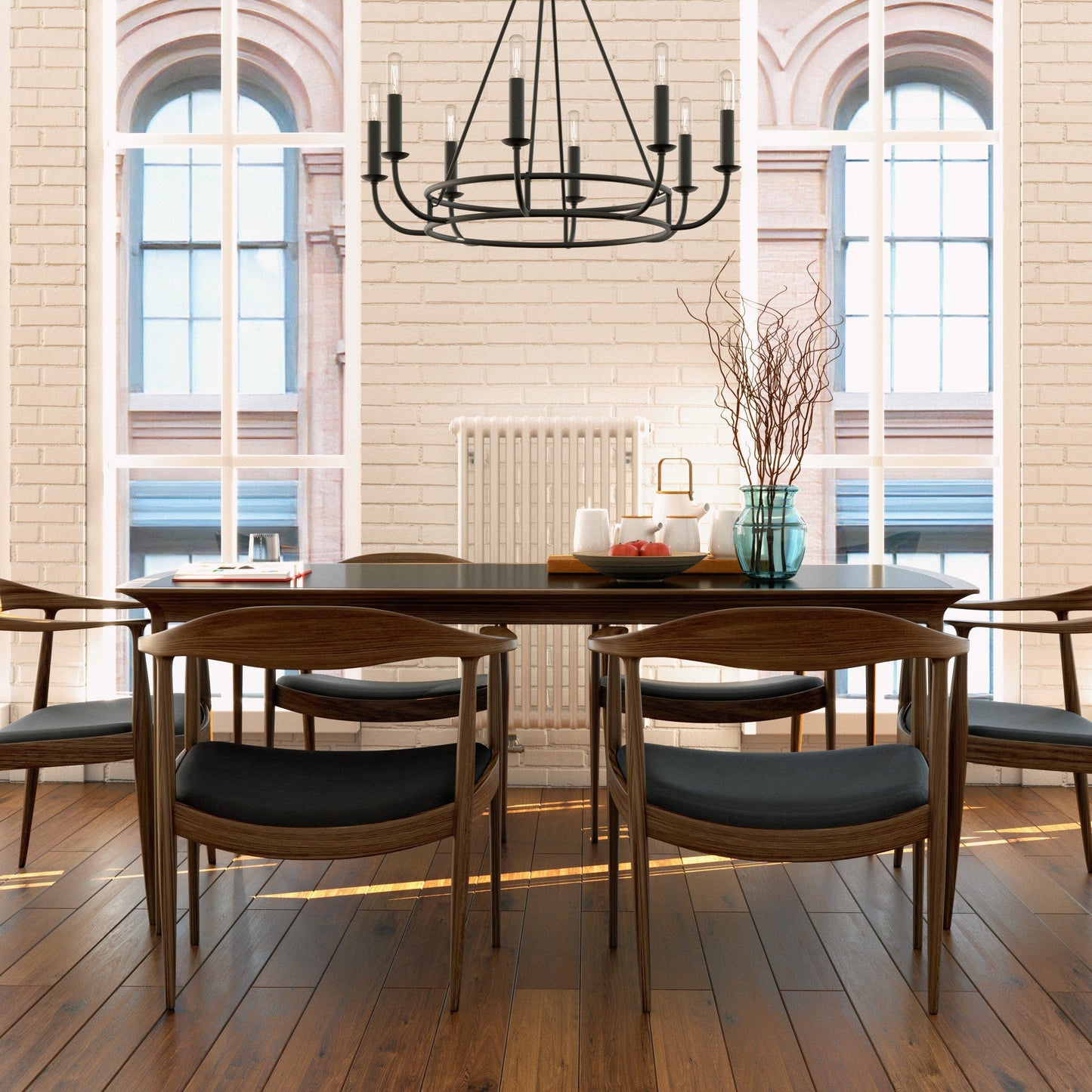 Bailey Chandelier | Modern Angular Brass 8/18-Light Candelabra Pendant