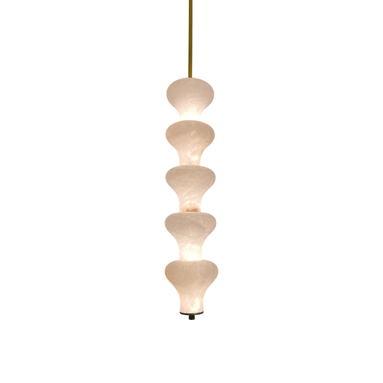 Balandres Alabaster Pendant | Tall 25-Inch Natural Stone Vertical Light