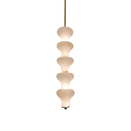 Balandres Alabaster Pendant | Tall 25-Inch Natural Stone Vertical Light