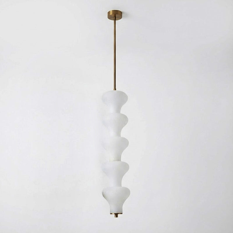 Balandres Alabaster Pendant | Tall 25-Inch Natural Stone Vertical Light