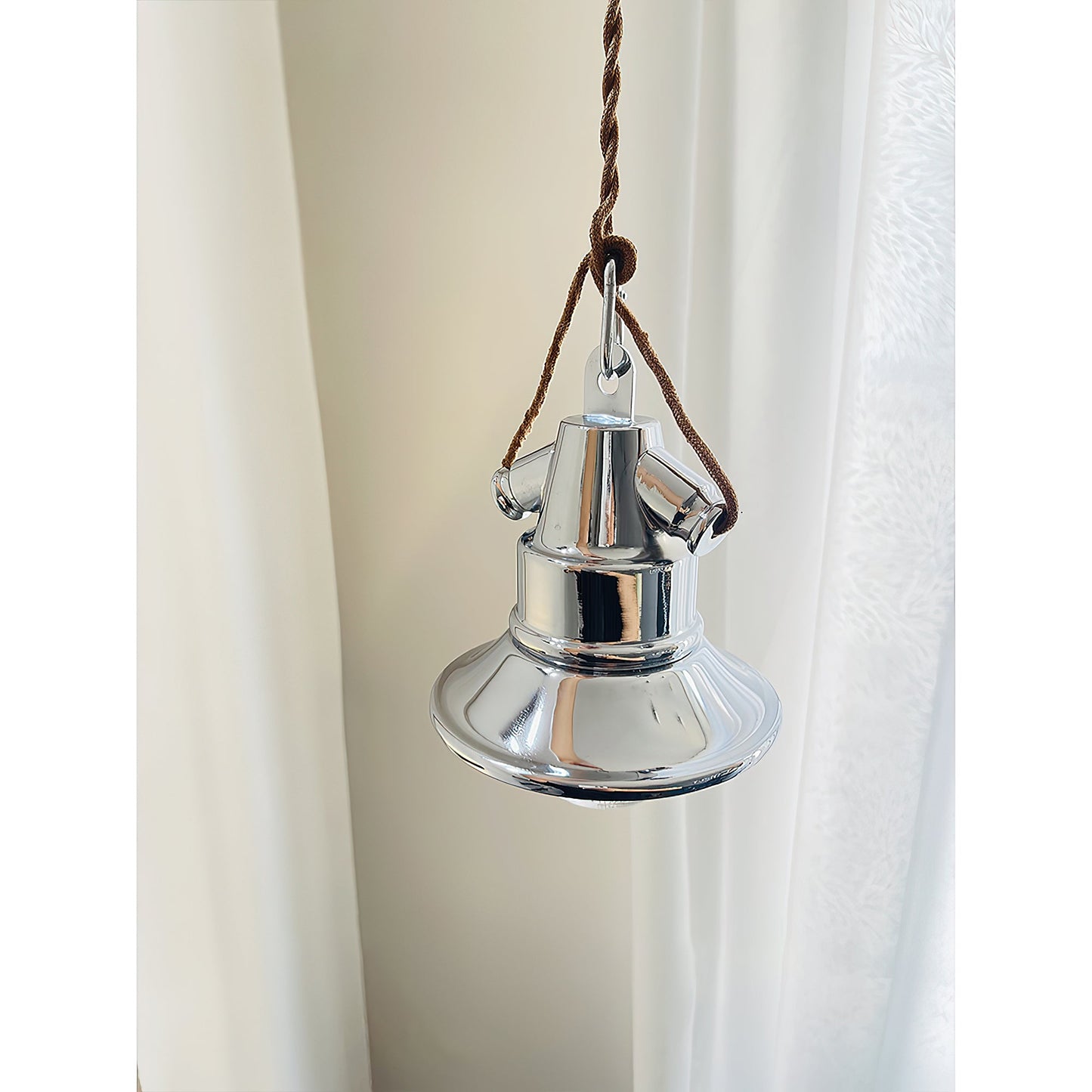 Baliga Pendant Lamp | Modern Minimalist Chrome & Glass Hanging Light