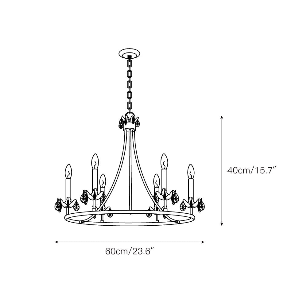 Barbados Chandelier | Modern Brass 6-Light Crystal Drop Pendant