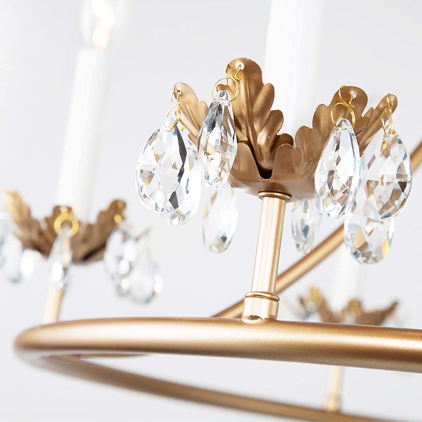 Barbados Chandelier | Modern Brass 6-Light Crystal Drop Pendant