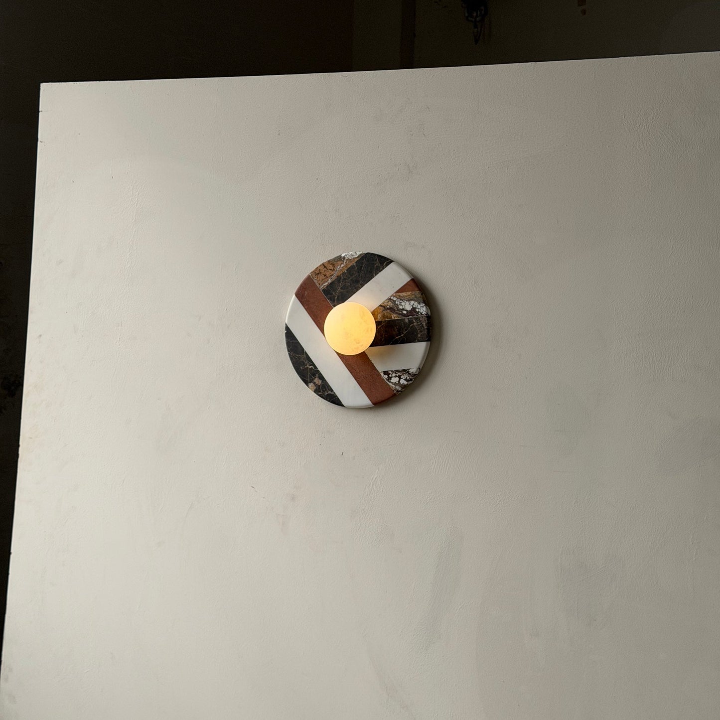 Battuto Marble Wall Lamp | Luxury Textured Natural Stone & Alabaster Sconce