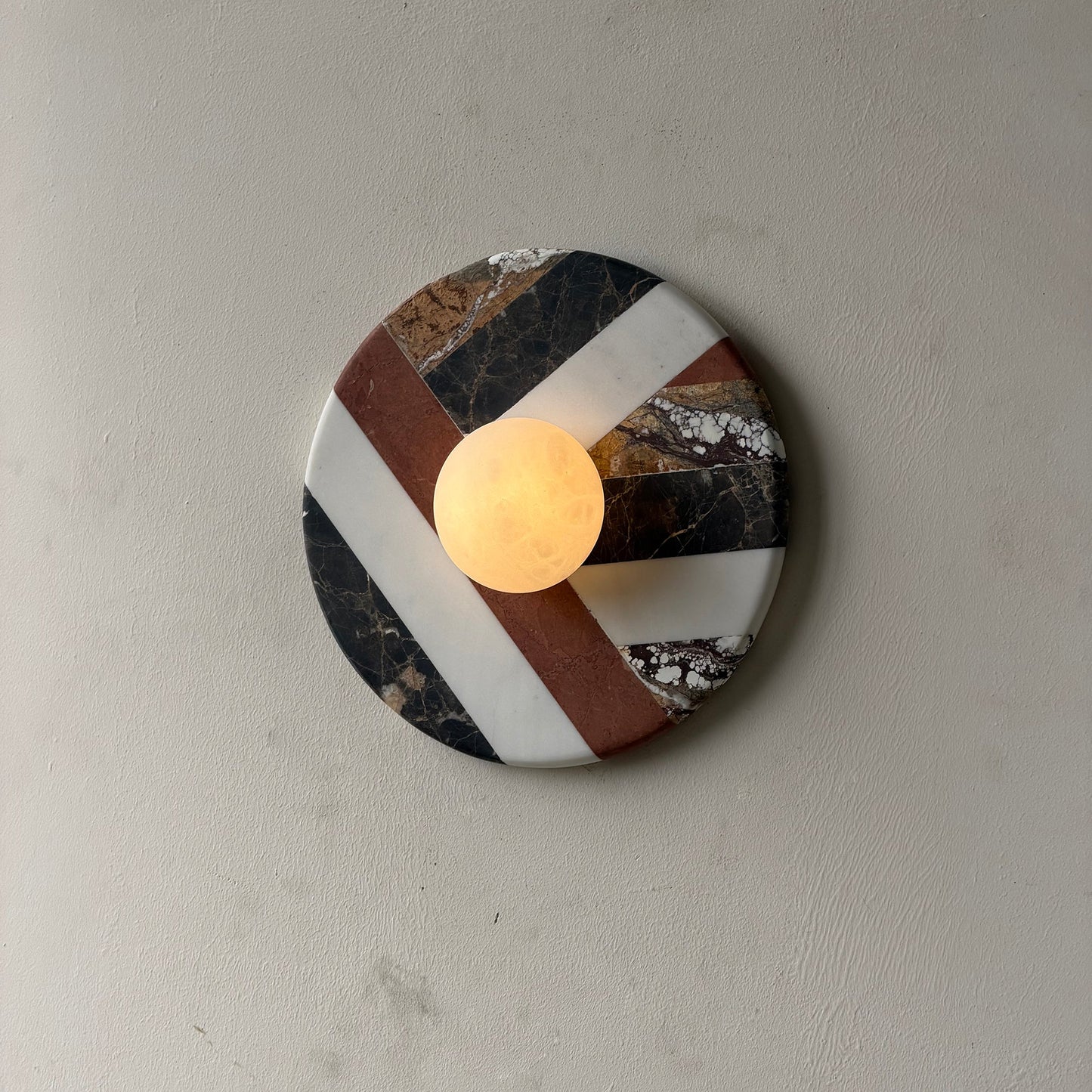 Battuto Marble Wall Lamp | Luxury Textured Natural Stone & Alabaster Sconce