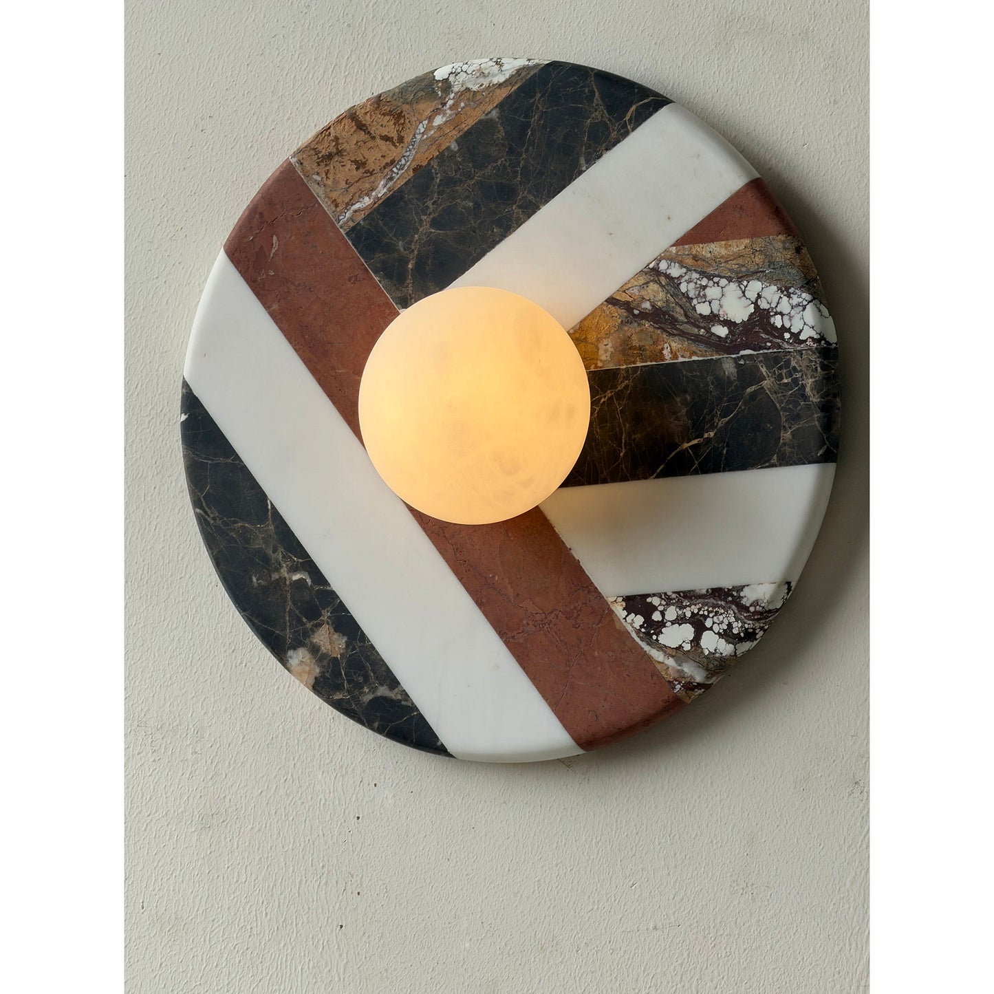 Battuto Marble Wall Lamp | Luxury Textured Natural Stone & Alabaster Sconce