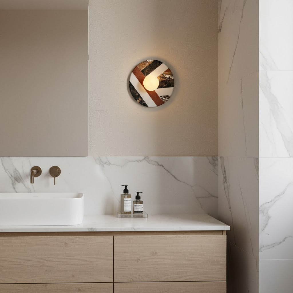 Battuto Marble Wall Lamp | Luxury Textured Natural Stone & Alabaster Sconce