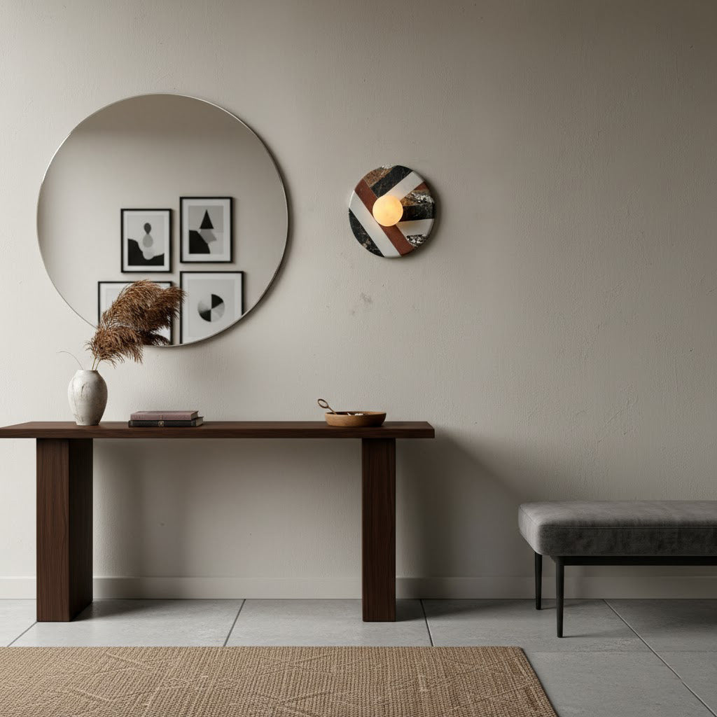 Battuto Marble Wall Lamp | Luxury Textured Natural Stone & Alabaster Sconce