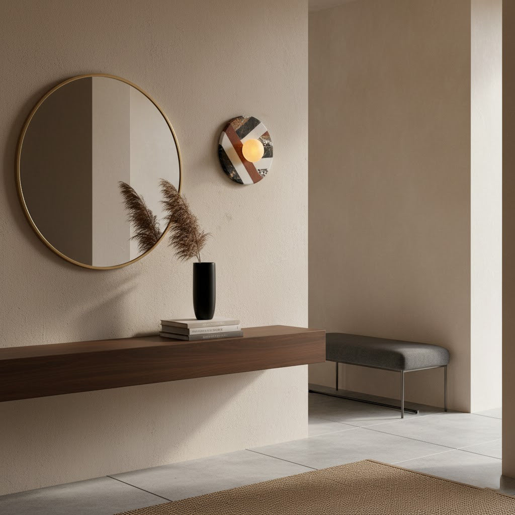 Battuto Marble Wall Lamp | Luxury Textured Natural Stone & Alabaster Sconce