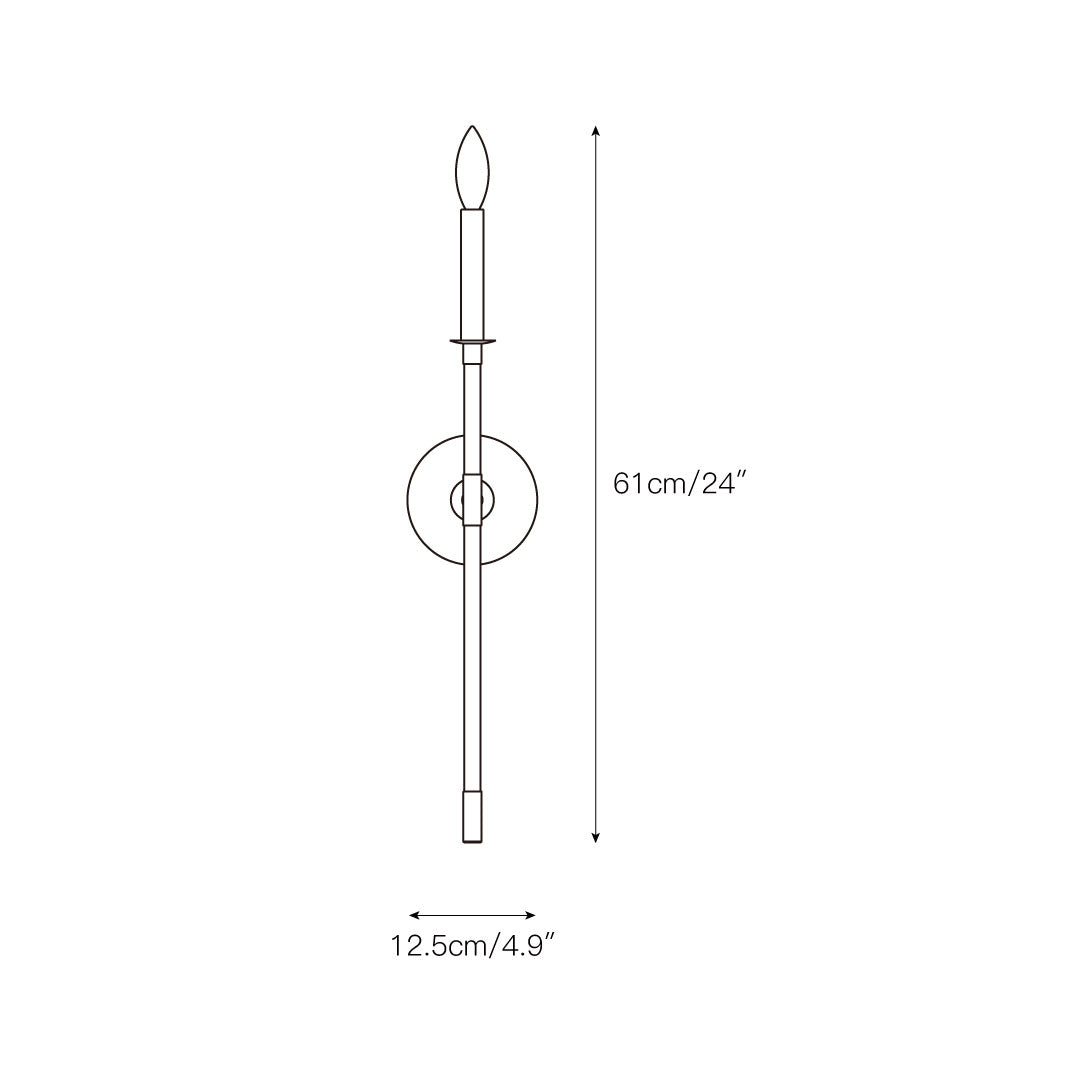 Bayview Wall Sconce | Modern Minimalist Brass & White Candle Wall Lamp