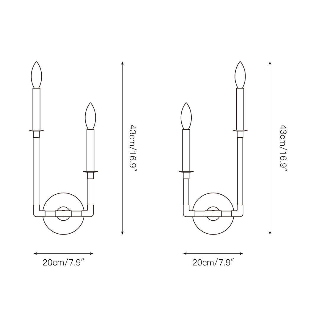 Bayview Wall Sconce | Modern Minimalist Brass & White Candle Wall Lamp