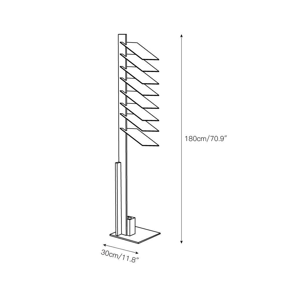 Be Patient Floor Lamp | Industrial Stainless Steel & Aluminum Louvered Light