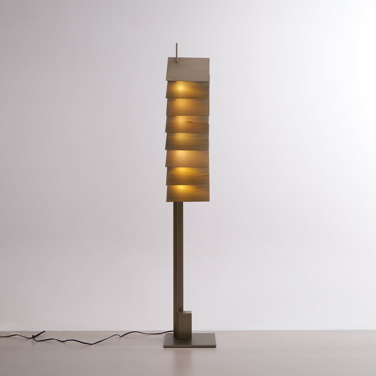 Be Patient Floor Lamp | Industrial Stainless Steel & Aluminum Louvered Light
