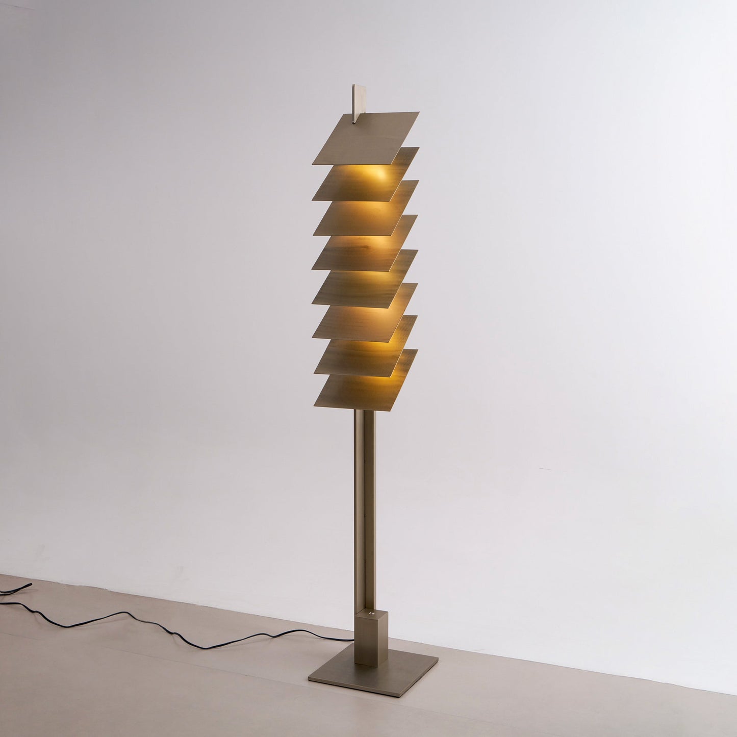 Be Patient Floor Lamp | Industrial Stainless Steel & Aluminum Louvered Light