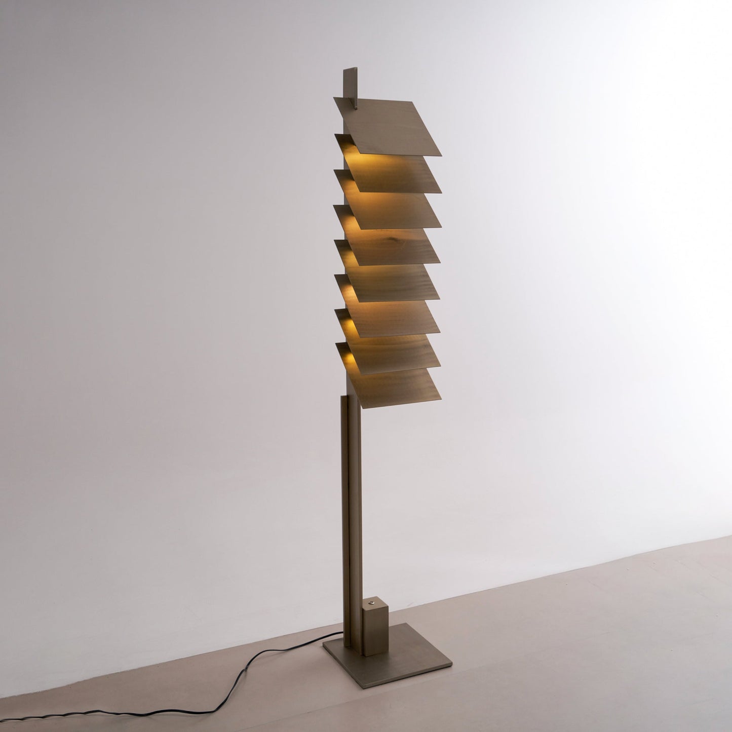 Be Patient Floor Lamp | Industrial Stainless Steel & Aluminum Louvered Light
