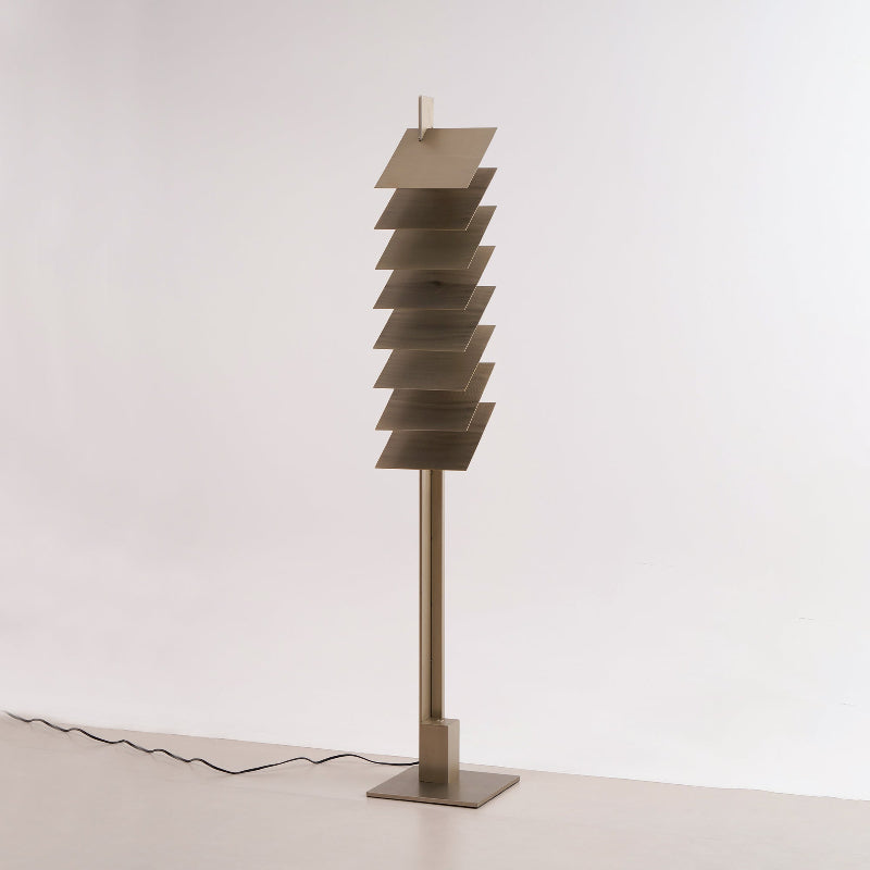 Be Patient Floor Lamp | Industrial Stainless Steel & Aluminum Louvered Light