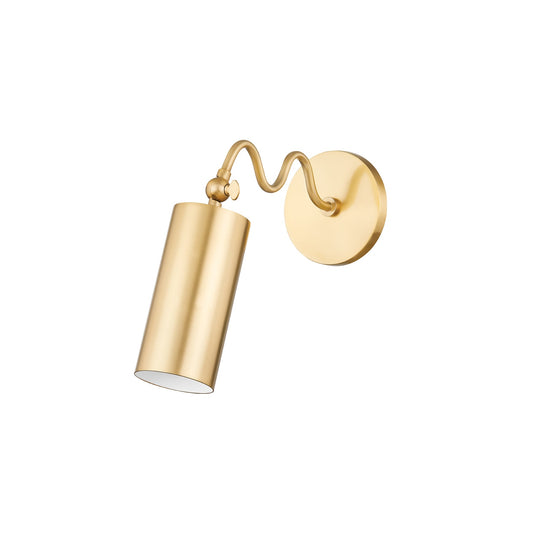 Bea Wall Sconce | Modern Undulating Arm Brass & Fabric Wall Lamp