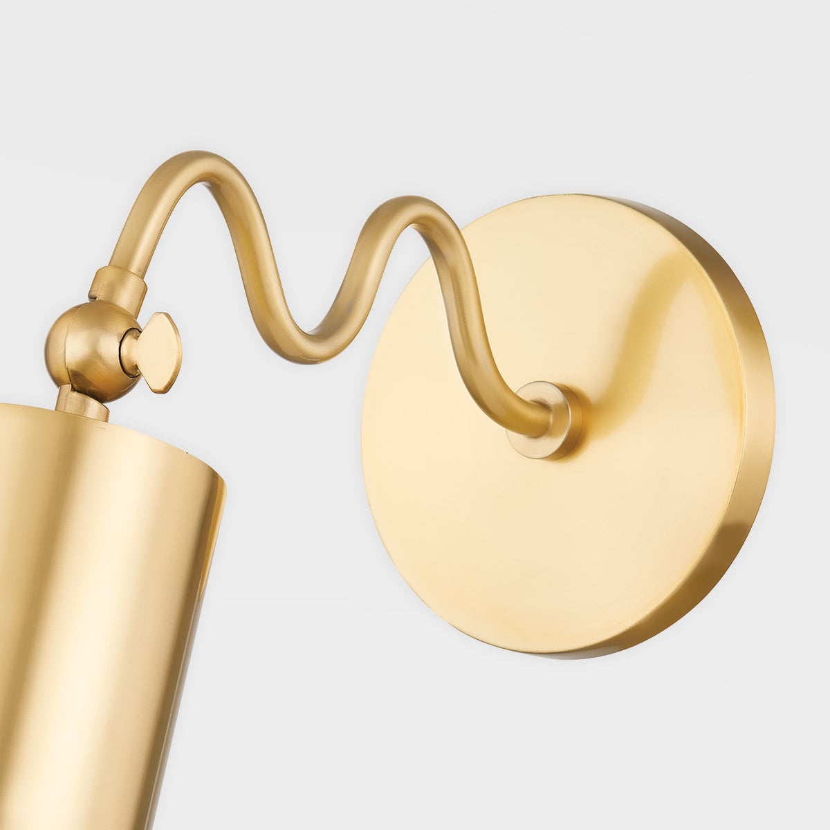 Bea Wall Sconce | Modern Undulating Arm Brass & Fabric Wall Lamp
