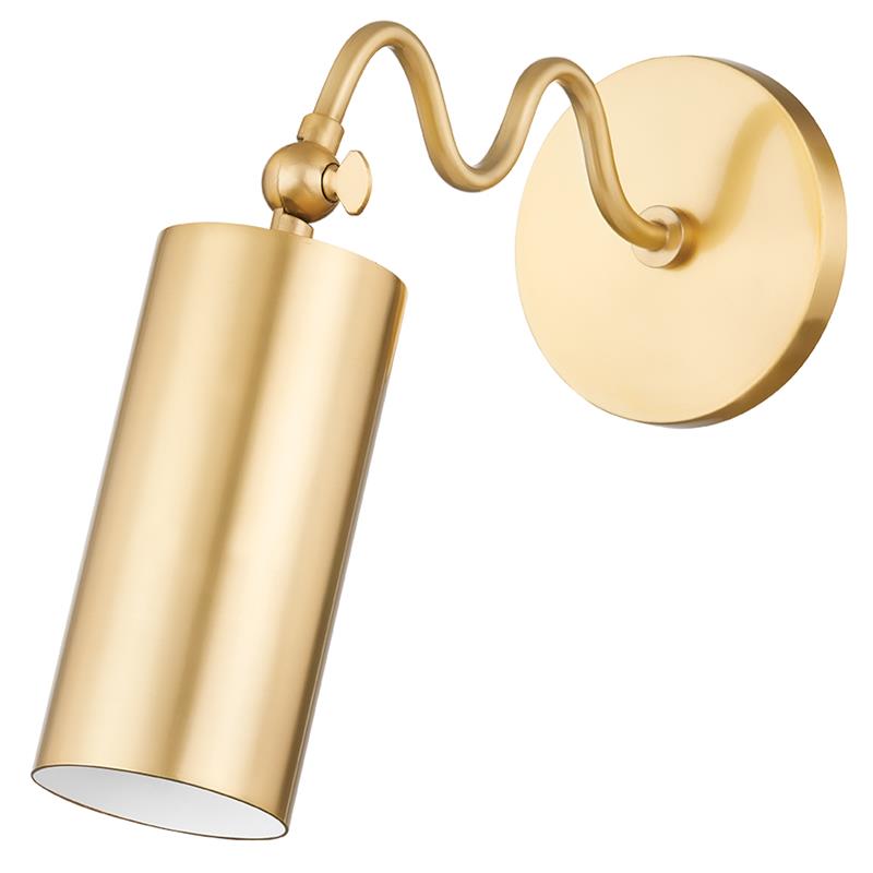 Bea Wall Sconce | Modern Undulating Arm Brass & Fabric Wall Lamp