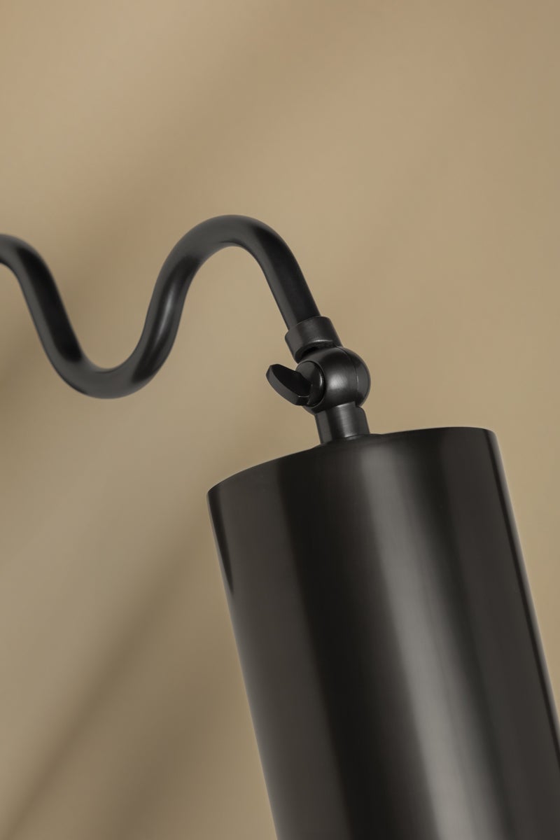 Bea Wall Sconce | Modern Undulating Arm Brass & Fabric Wall Lamp