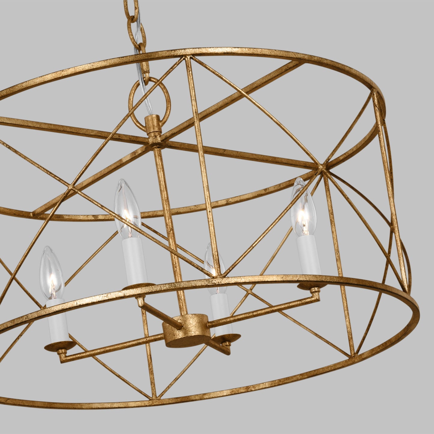 Beatrix Lantern Chandelier | Modern Drum Criss-Cross Metal Pendant