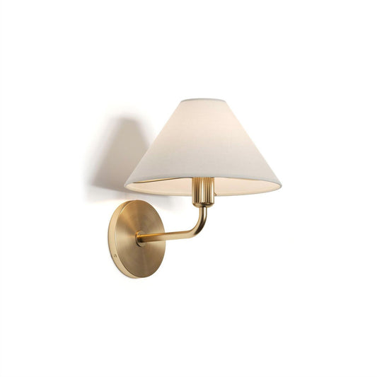 Gilda Wall Lamp - Tailored Linen Shade & Sleek Brass Wall Sconce
