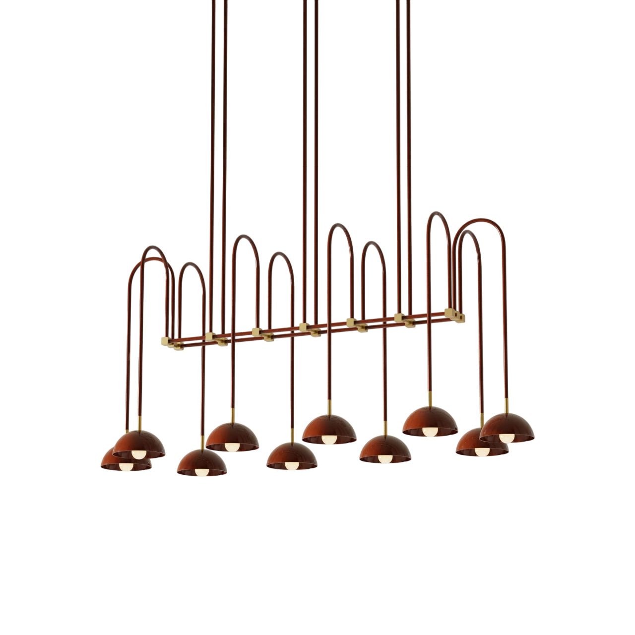 Beaubien Atelier Chandelier | Modern Industrial Linear Brass Joint Pendant