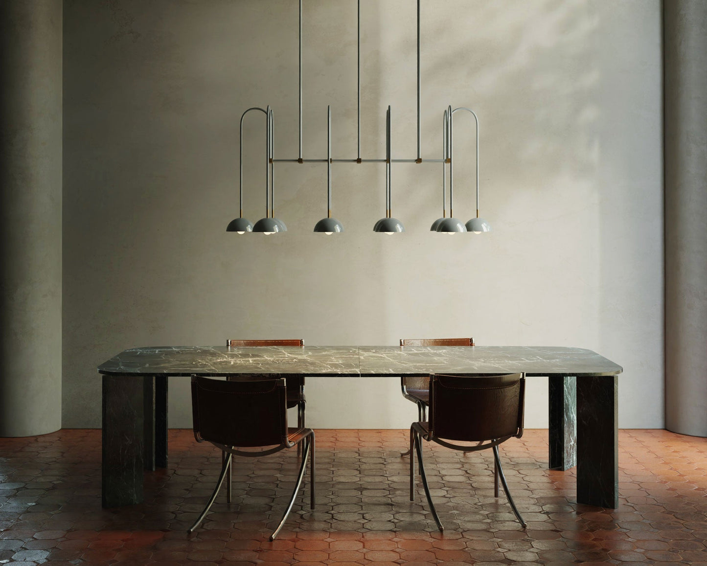 Beaubien Atelier Chandelier | Modern Industrial Linear Brass Joint Pendant