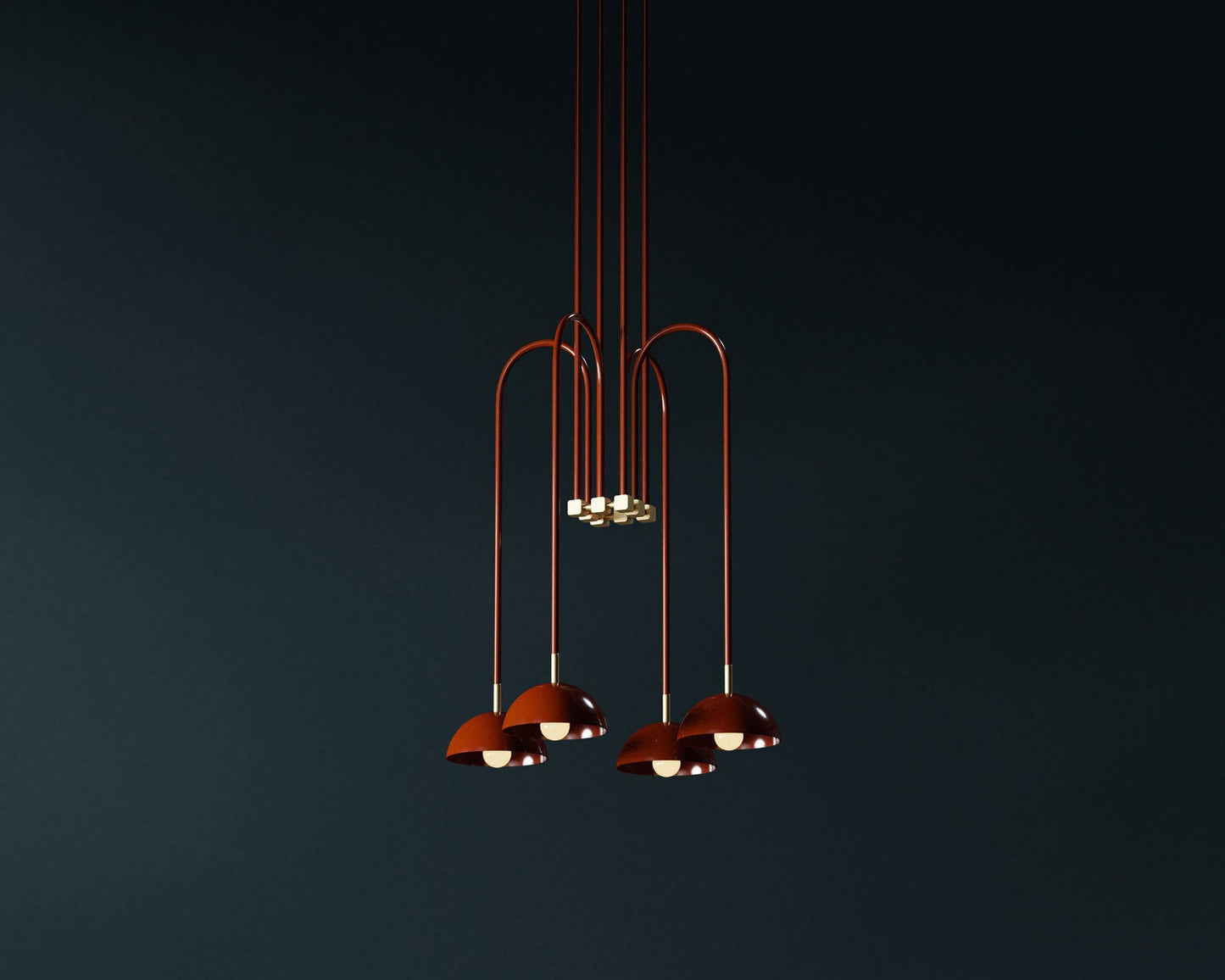 Beaubien Atelier Chandelier | Modern Industrial Linear Brass Joint Pendant