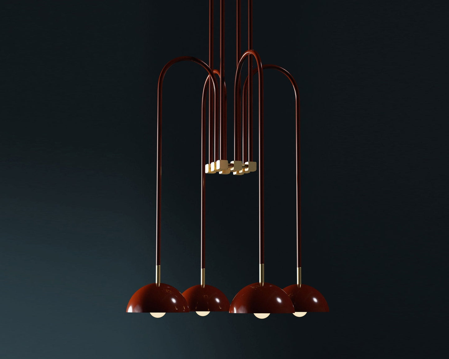 Beaubien Atelier Chandelier | Modern Industrial Linear Brass Joint Pendant