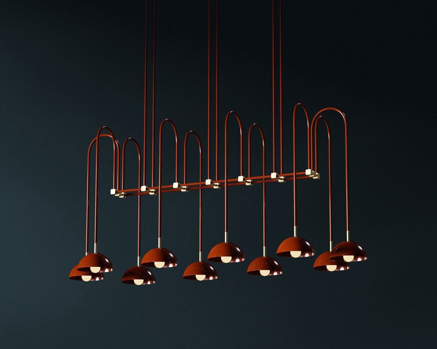 Beaubien Atelier Chandelier | Modern Industrial Linear Brass Joint Pendant