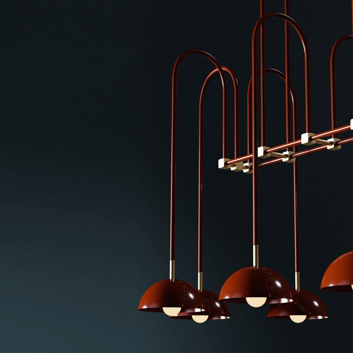 Beaubien Atelier Chandelier | Modern Industrial Linear Brass Joint Pendant