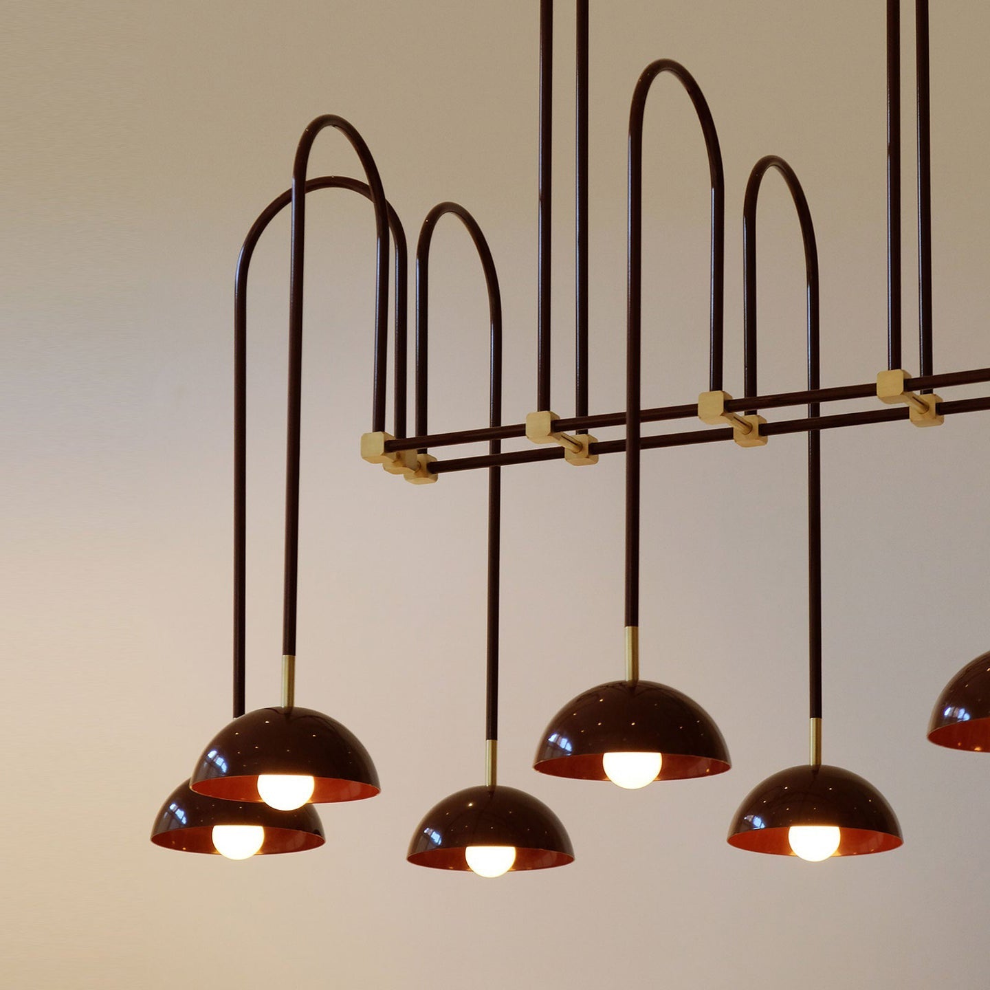 Beaubien Atelier Chandelier | Modern Industrial Linear Brass Joint Pendant