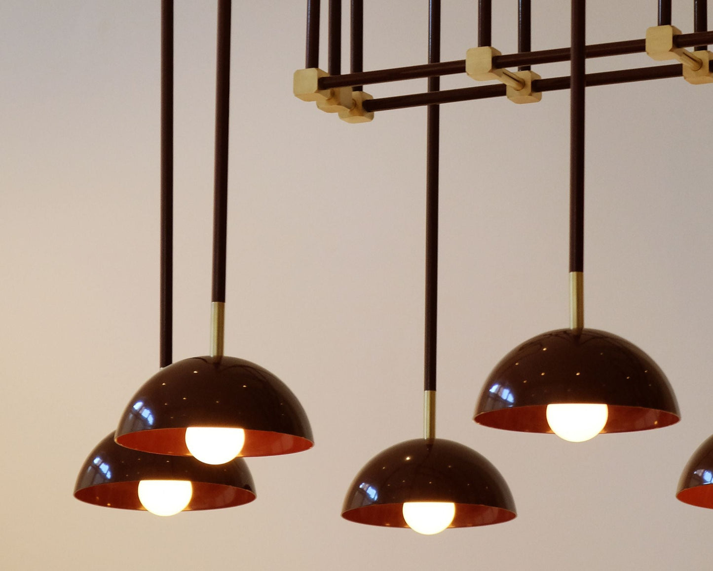 Beaubien Atelier Chandelier | Modern Industrial Linear Brass Joint Pendant