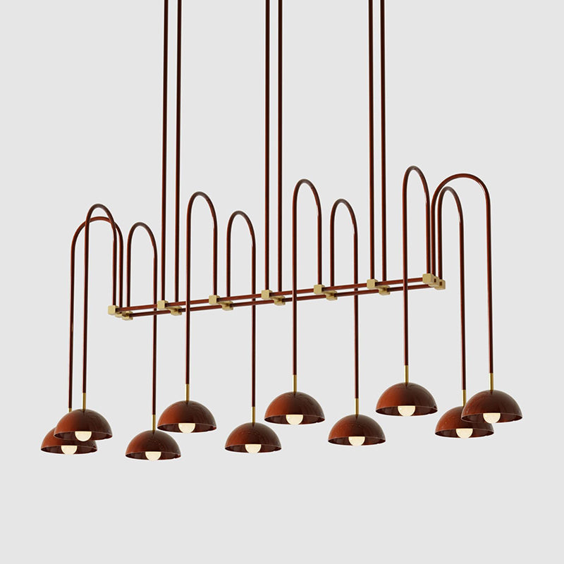 Beaubien Atelier Chandelier | Modern Industrial Linear Brass Joint Pendant
