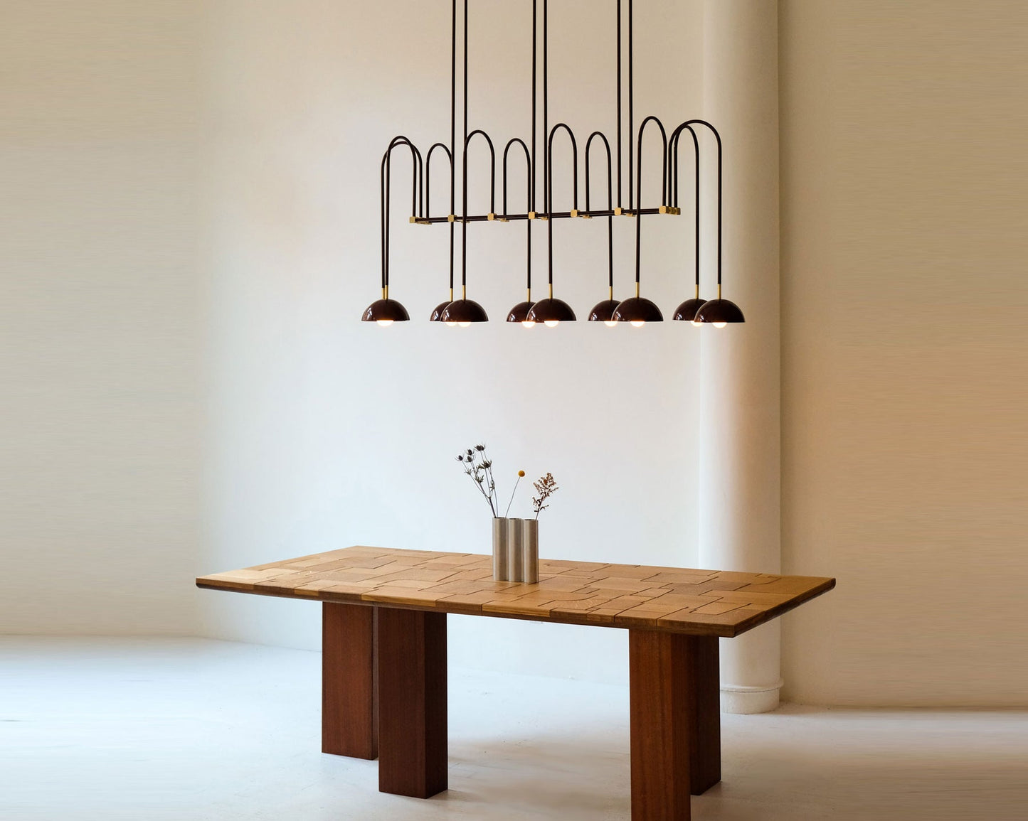 Beaubien Atelier Chandelier | Modern Industrial Linear Brass Joint Pendant