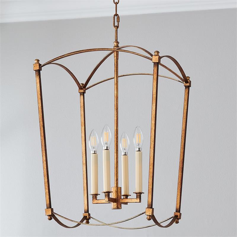 Beaux Lantern Pendant | Modern Minimalist 3/4 Light Iron Caged Chandelier