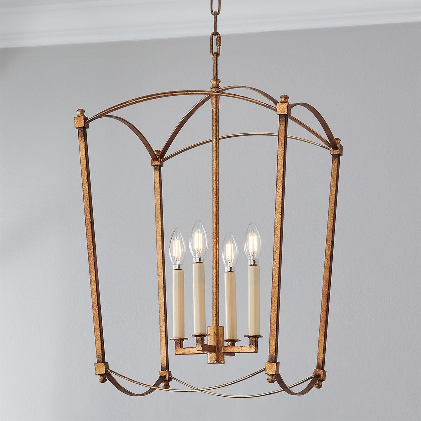 Beaux Lantern Pendant | Modern Minimalist 3/4 Light Iron Caged Chandelier