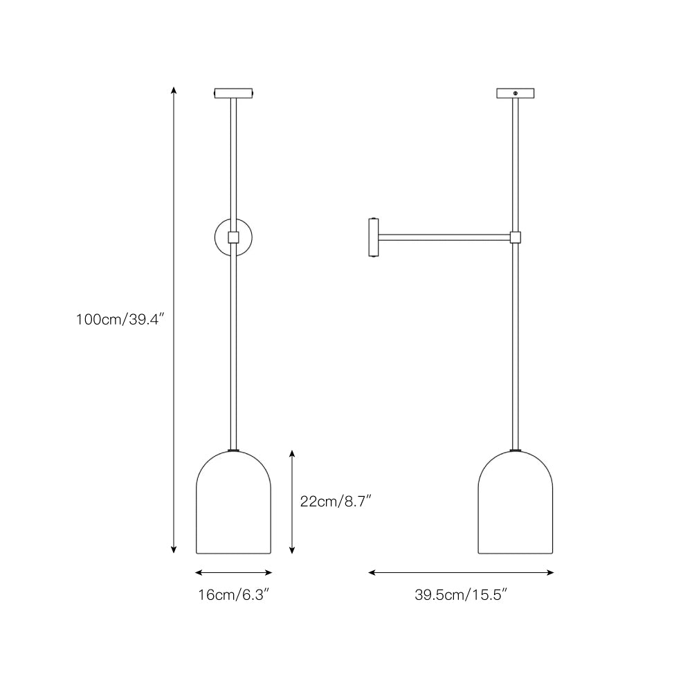 Belfry Arm Alabaster Sconce | Tall 100cm Natural Stone Wall Lamp