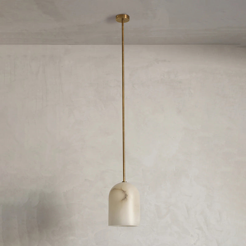 Belfry Arm Alabaster Pendant | Modern Minimalist Natural Stone Hanging Light