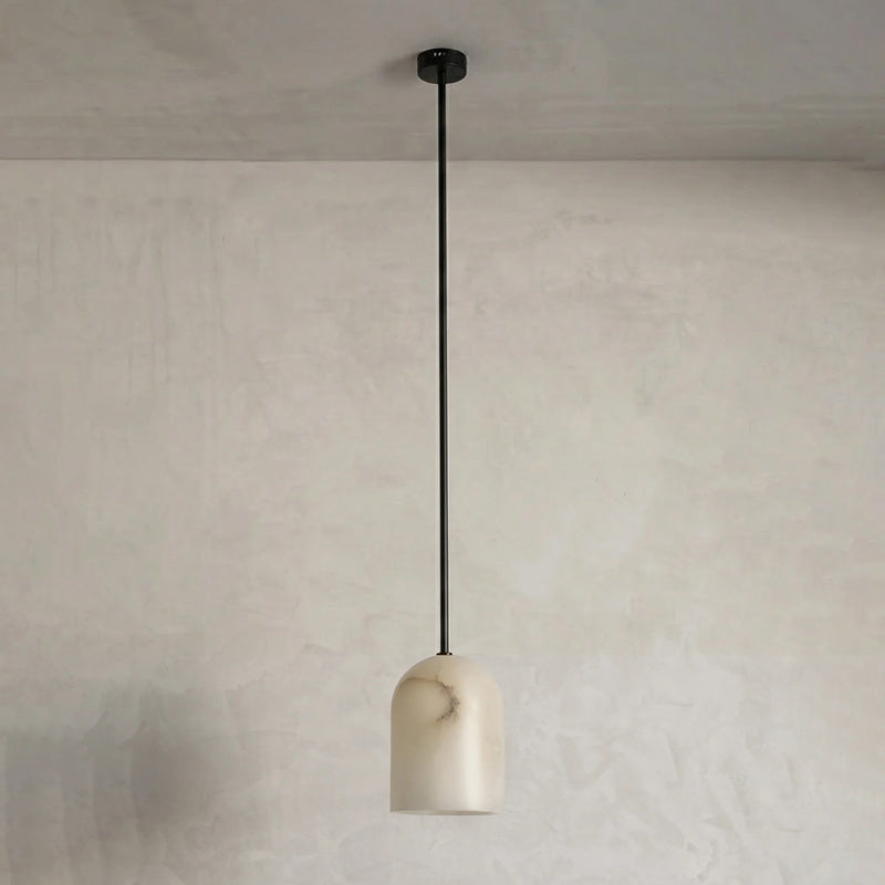 Belfry Arm Alabaster Pendant | Modern Minimalist Natural Stone Hanging Light