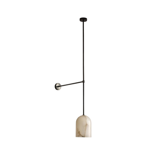 Belfry Arm Alabaster Sconce | Tall 100cm Natural Stone Wall Lamp