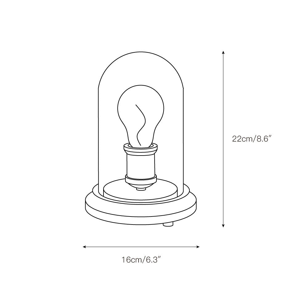 Bell Jar Table Lamp | Modern Minimalist Glass Dome & Solid Wood Light