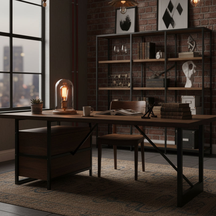 Bell Jar Table Lamp | Modern Minimalist Glass Dome & Solid Wood Light