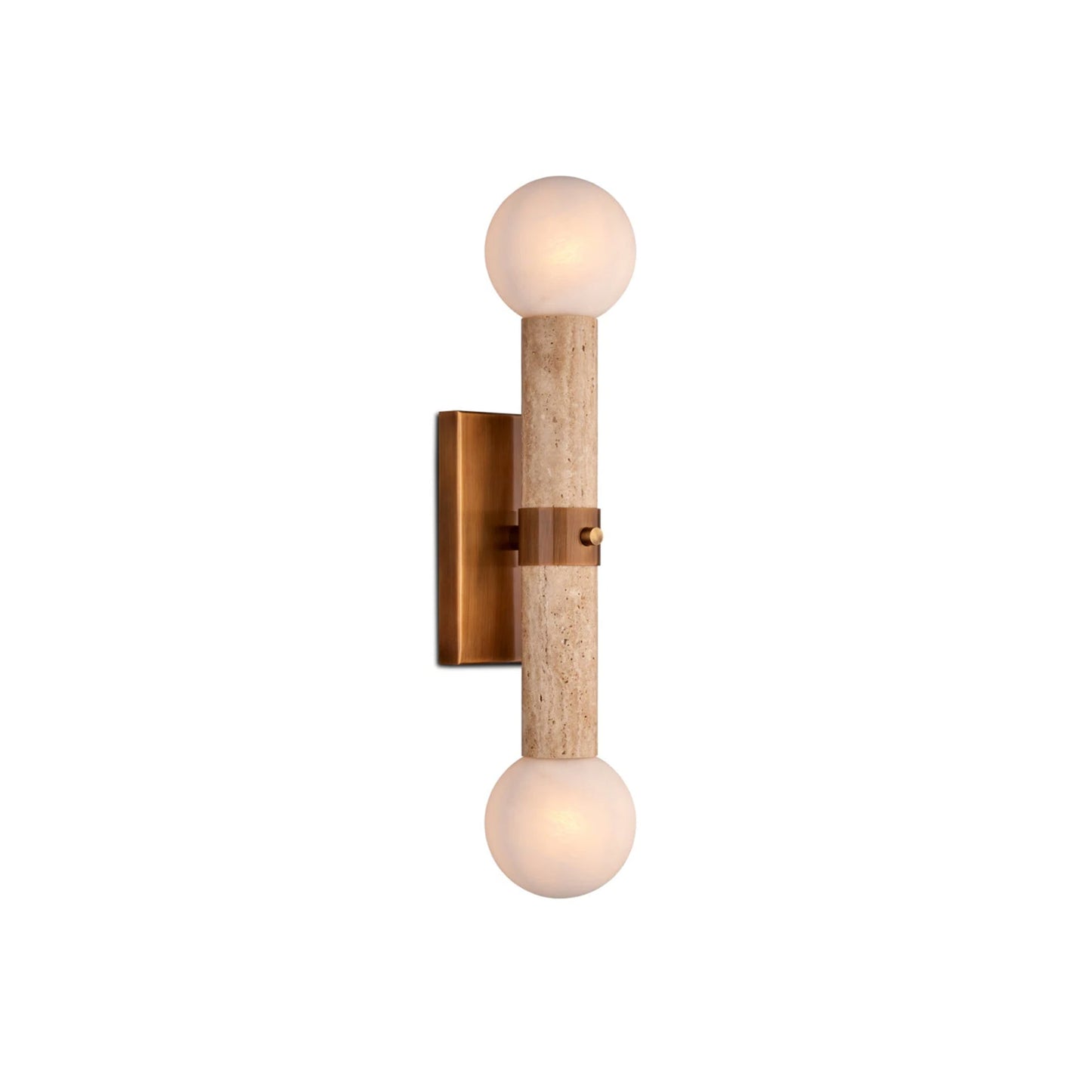 Bellini Travertine Wall Lamp | Luxury Textured Glass & Stone Sconce