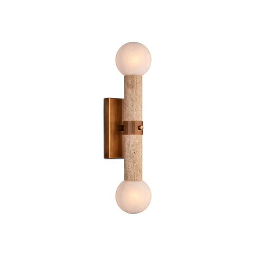 Bellini Travertine Wall Lamp | Luxury Textured Glass & Stone Sconce