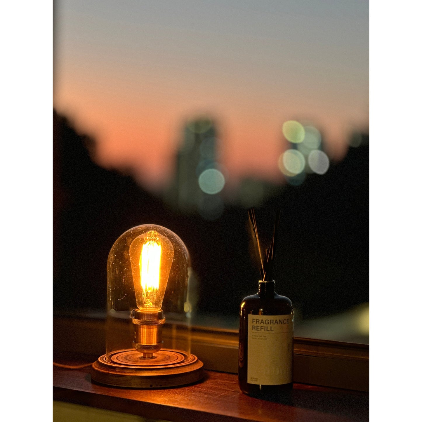 Bell Jar Table Lamp | Modern Minimalist Glass Dome & Solid Wood Light