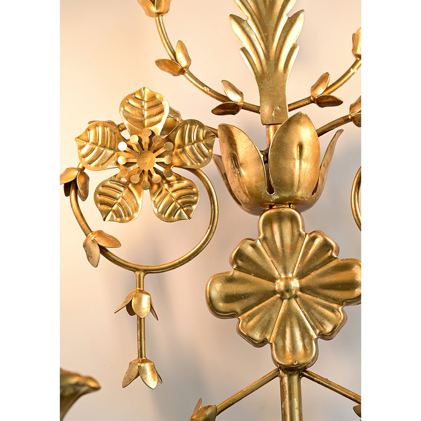 Belmonte Brass Wall Sconce | Tall 75cm Vintage Candle Wall Lamp