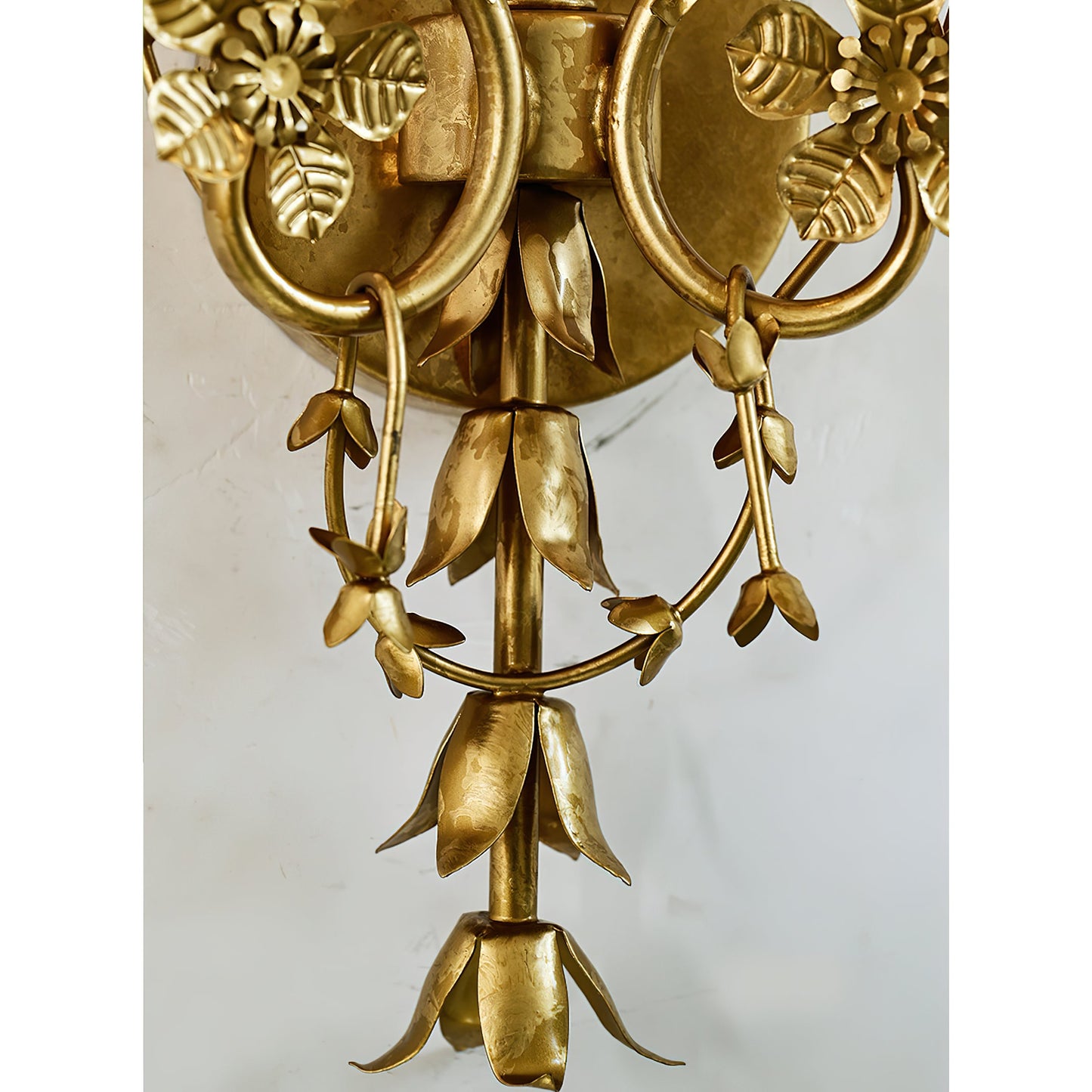 Belmonte Brass Wall Sconce | Tall 75cm Vintage Candle Wall Lamp