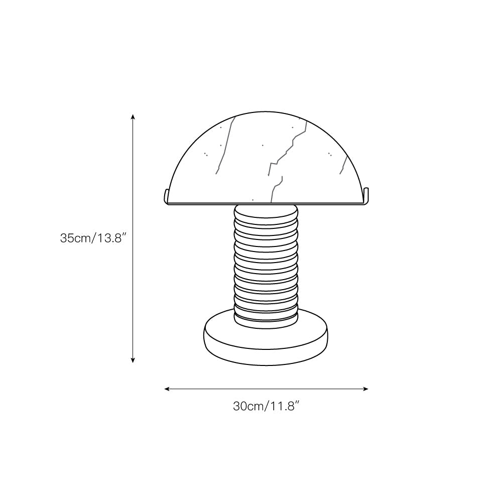 Ben Swildens Alabaster Table Lamp | Mid-Century Modern Stone Dome Light